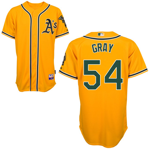 Sonny Gray #54 mlb Jersey-Oakland Athletics Women's Authentic Yellow Cool Base Baseball Jersey